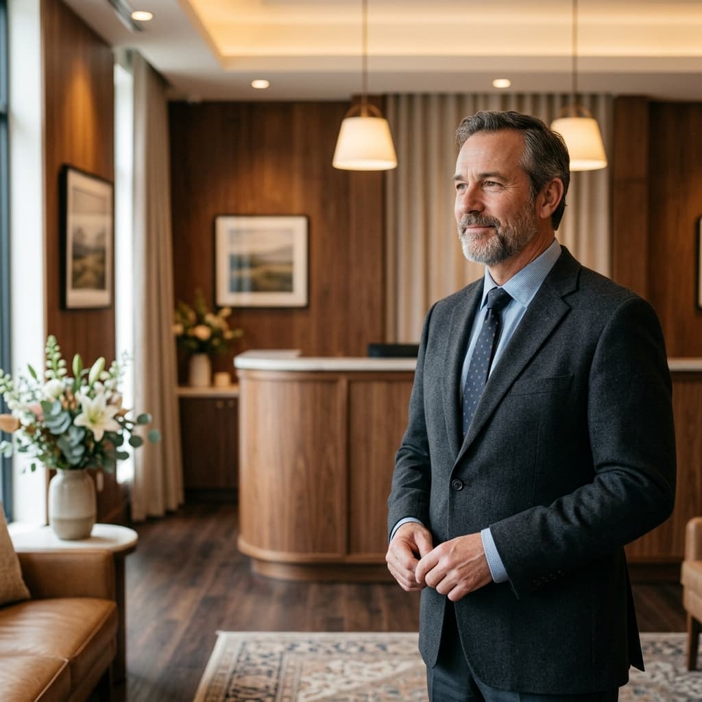 Warm en menselijk portret van Arthur in een serene omgeving