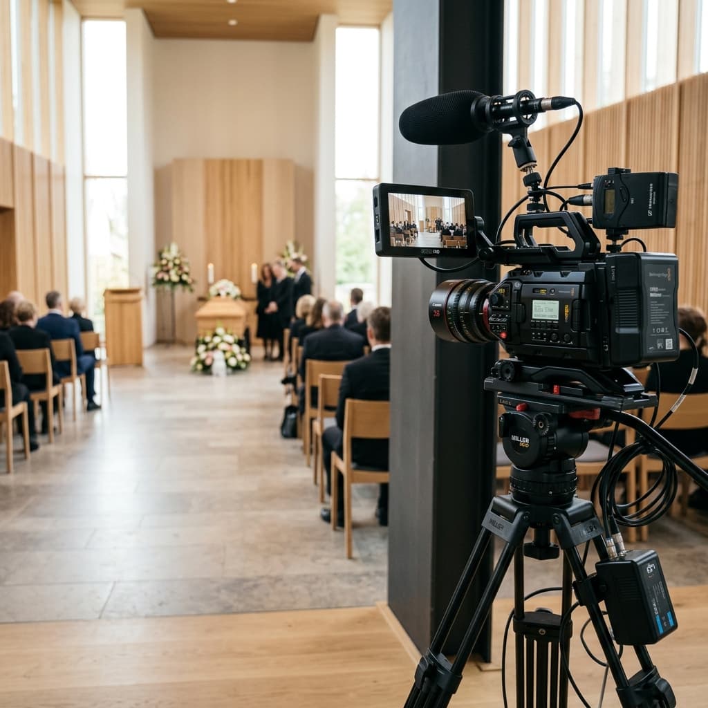 Discrete professionele camera setup in een aula